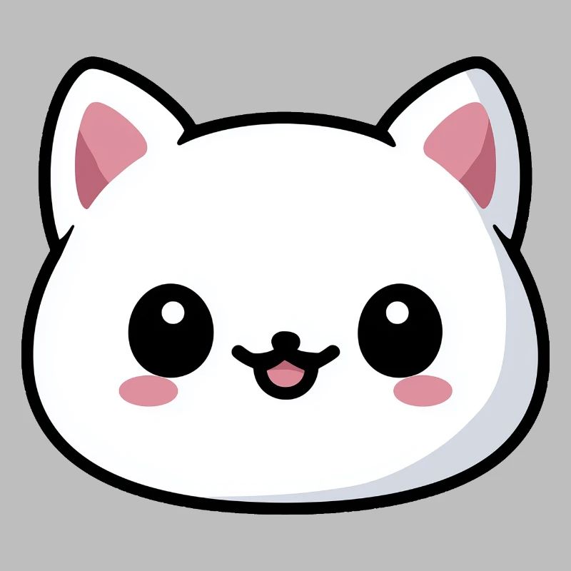 Tête de chat kawaii style mignon