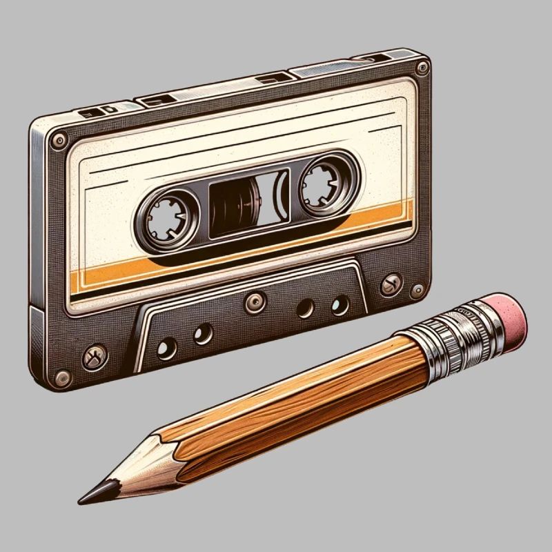 Cassette pencil 80s 90s memory gift