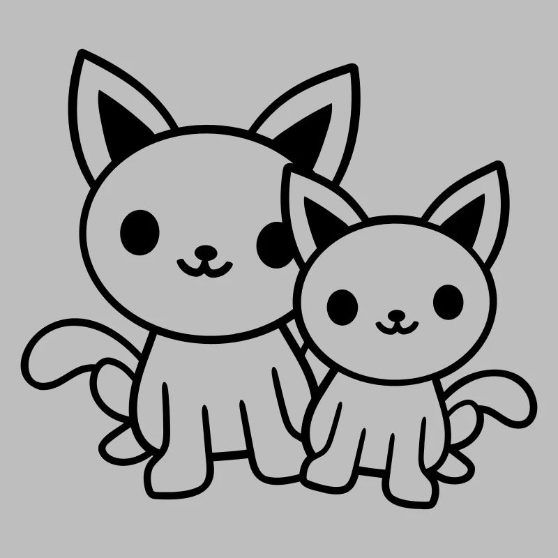 2 chats amis équipe équipage deux chatons de compagnie