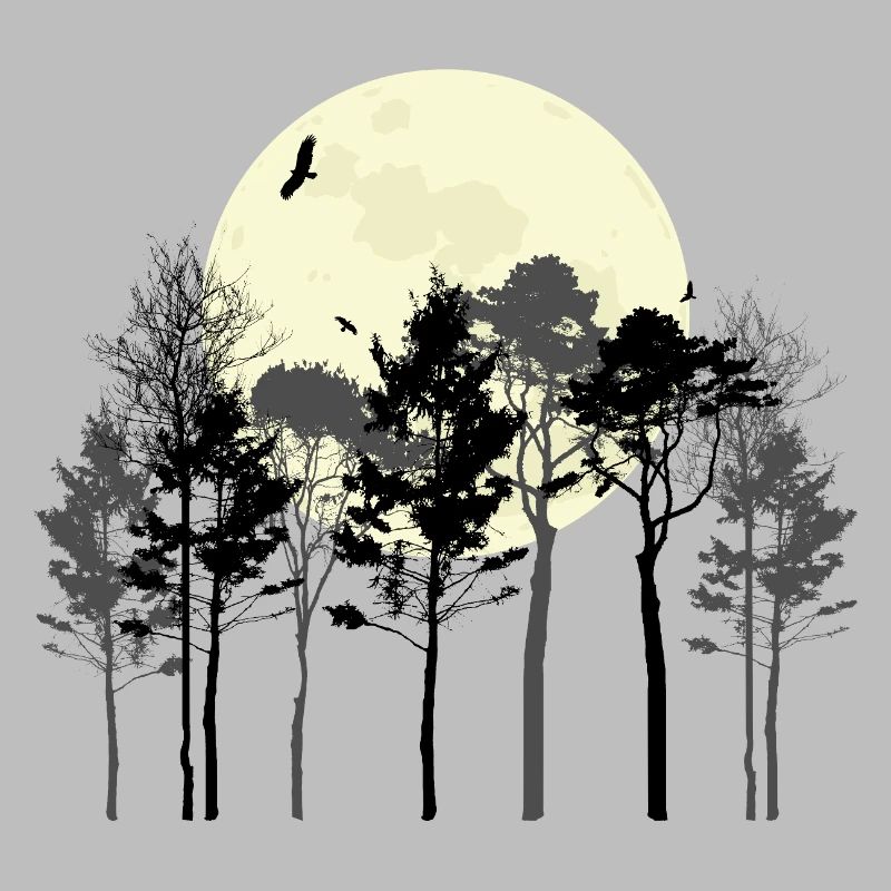 Celestial Forest Silhouette Design