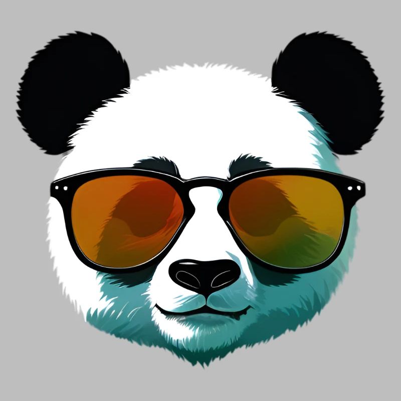 Dégradé de panda avec lunettes de soleil