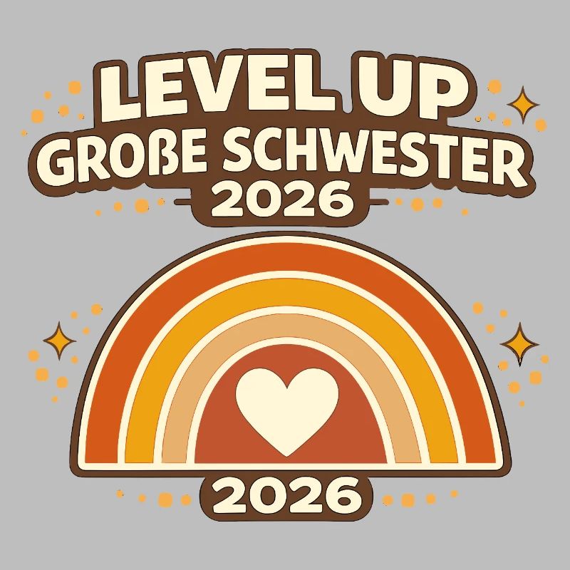 Level Up große Schwester 2026 Regenbogen