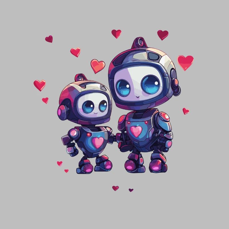 Roboter Mutter mit Kind Design