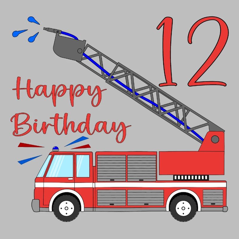 Fire engine Happy Birthday 12