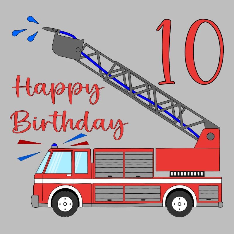 Fire engine Happy Birthday 10