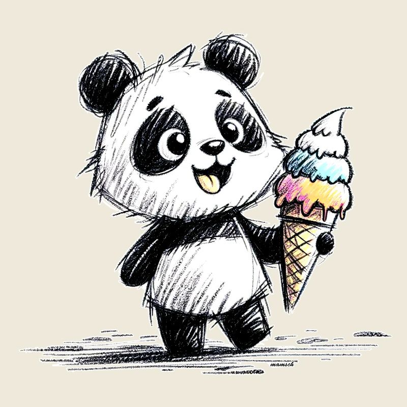 Panda mit Eis