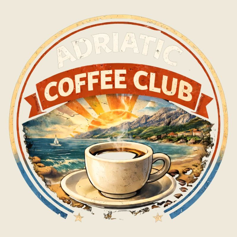 Croatia Adriatic Coffee Club Retro Logo