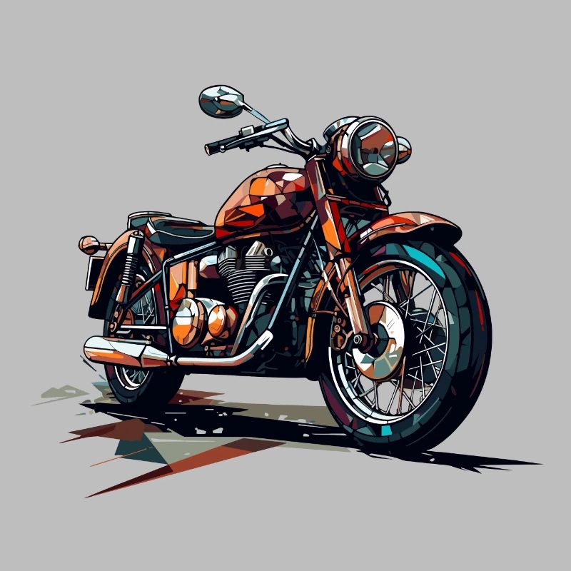Motorrad im Polygon Stil