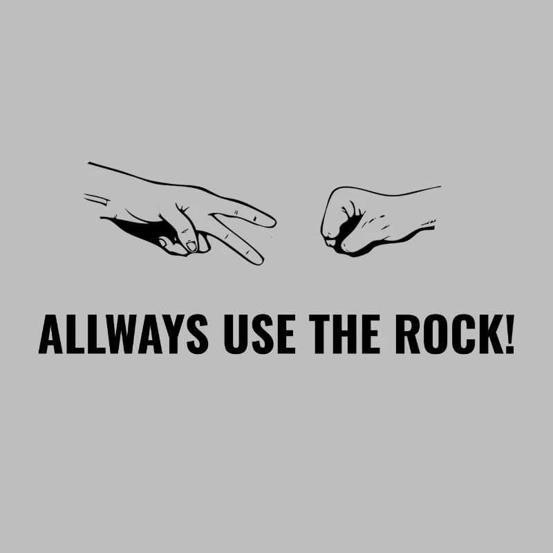 Ciseaux Papier de pierre Toujours utiliser le Rock Black