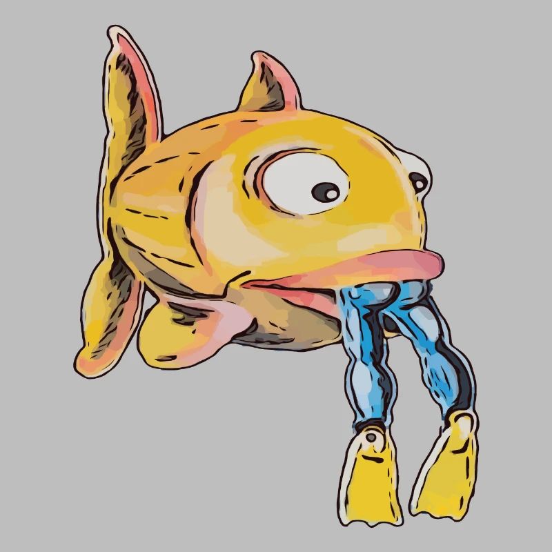 Funny fish with a diver