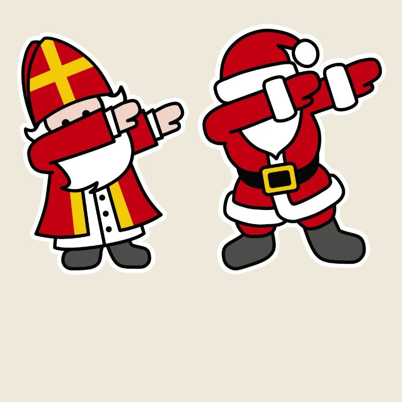 Sinterklaas en Kerstman dab dabbing