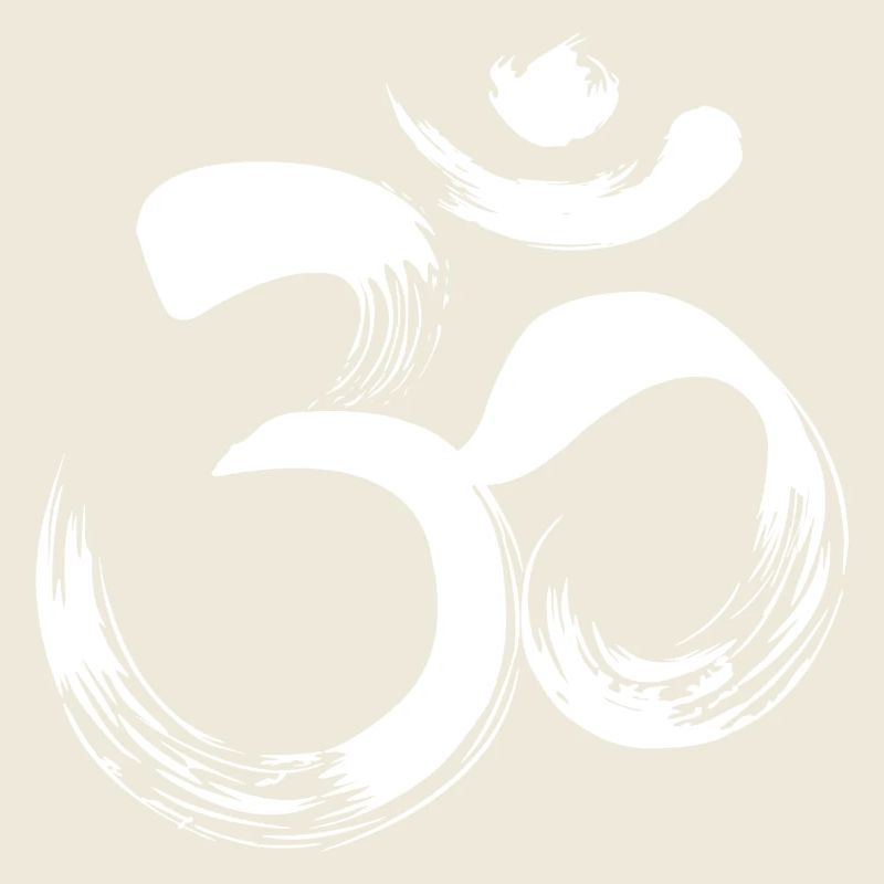 Yoga OM sanskrit blanc