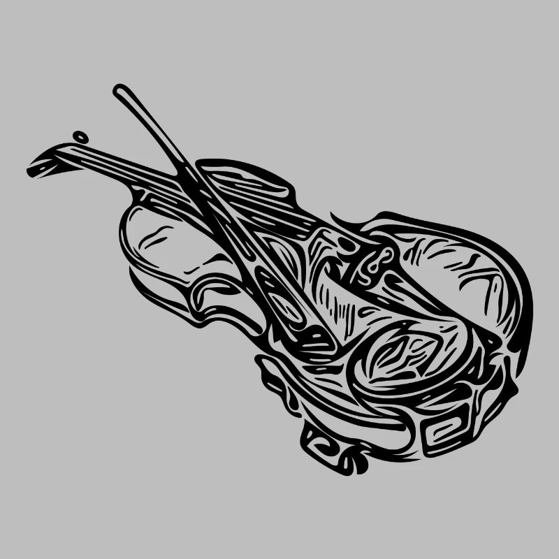 Old violin with violin bow