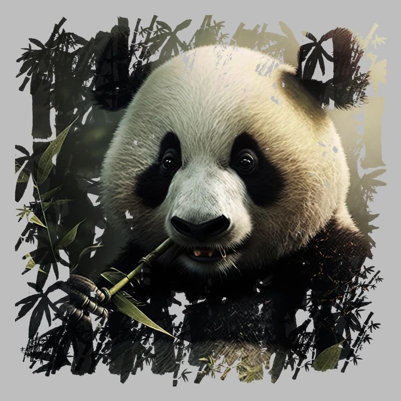 Beau snacking de panda noir et blanc