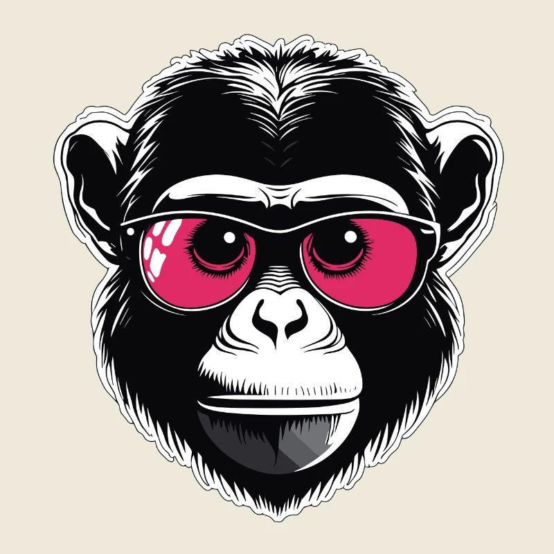 Affe / Tier / Zoo / Schimpanse / Wild / Comic