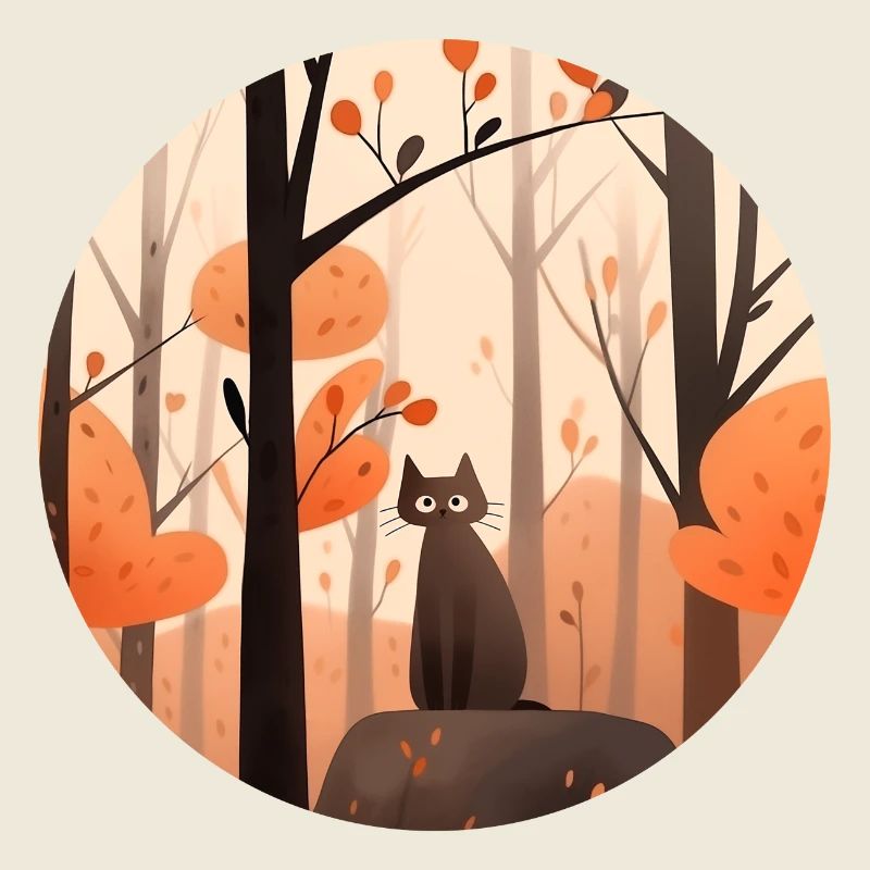 Chat en automne dans la forêt