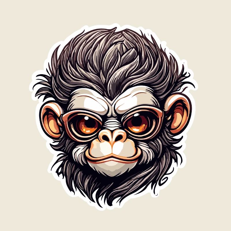Affe / Tier / Zoo / Schimpanse / Wild / Comic