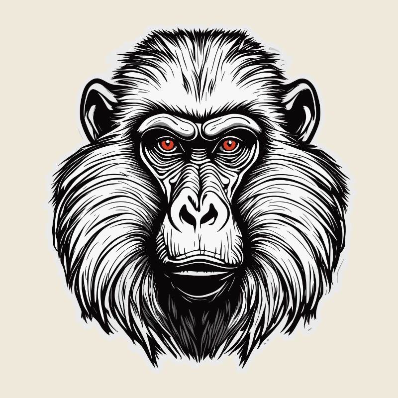 Monkey / Animal / Zoo / Babian / Wild / Comic