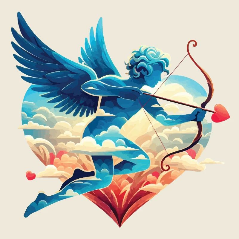 Cupidon céleste aux ailes rêveuses
