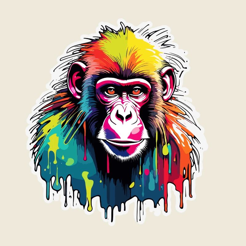 Affe / Tier / Zoo / Babian / Wild / Comic