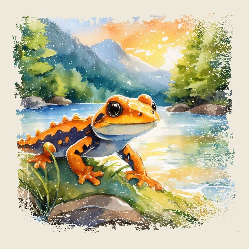 Niedlicher junger Feuersalamander