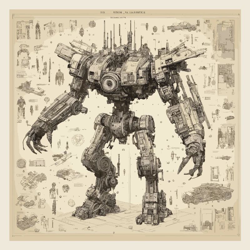 Plan / Sépia / Vintage / Rétro / Robot