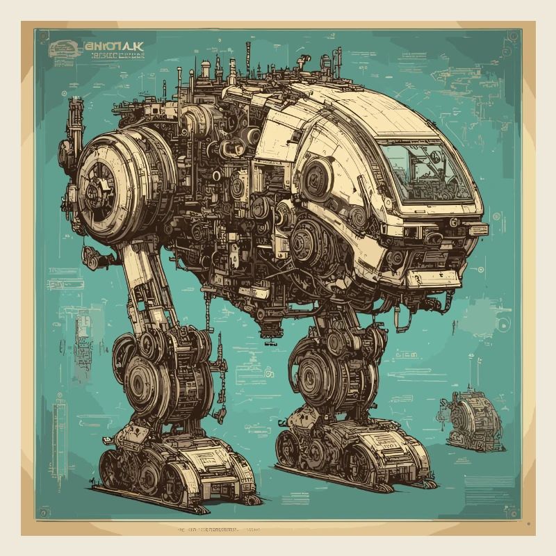 Plan / Sépia / Vintage / Rétro / Robot