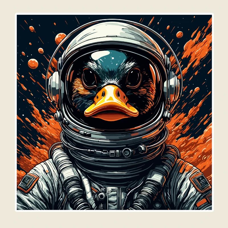 Astronaute / Espace / Animal / Canard / Vaisseau spatial