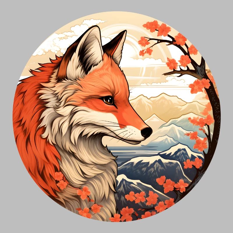 Fuchs zwischen den Blütengipfeln Herbst