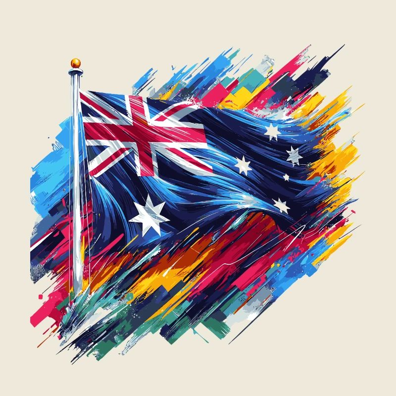 Australian flag in colours