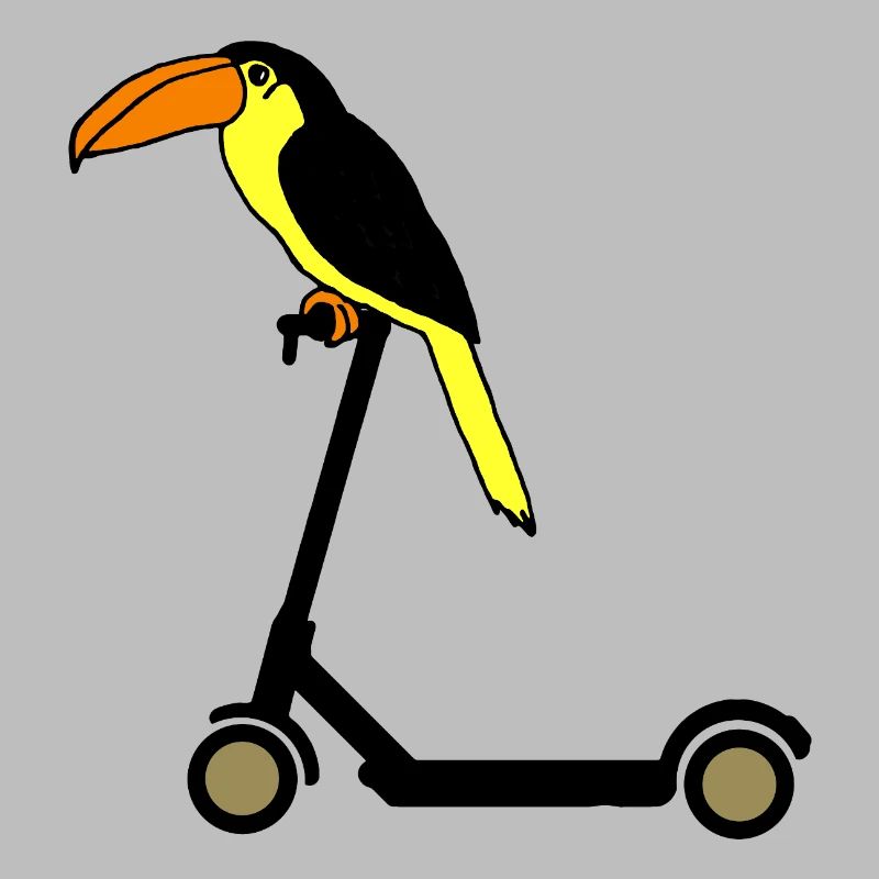 Tucan Rides Trottinette E Oiseau de Paradis