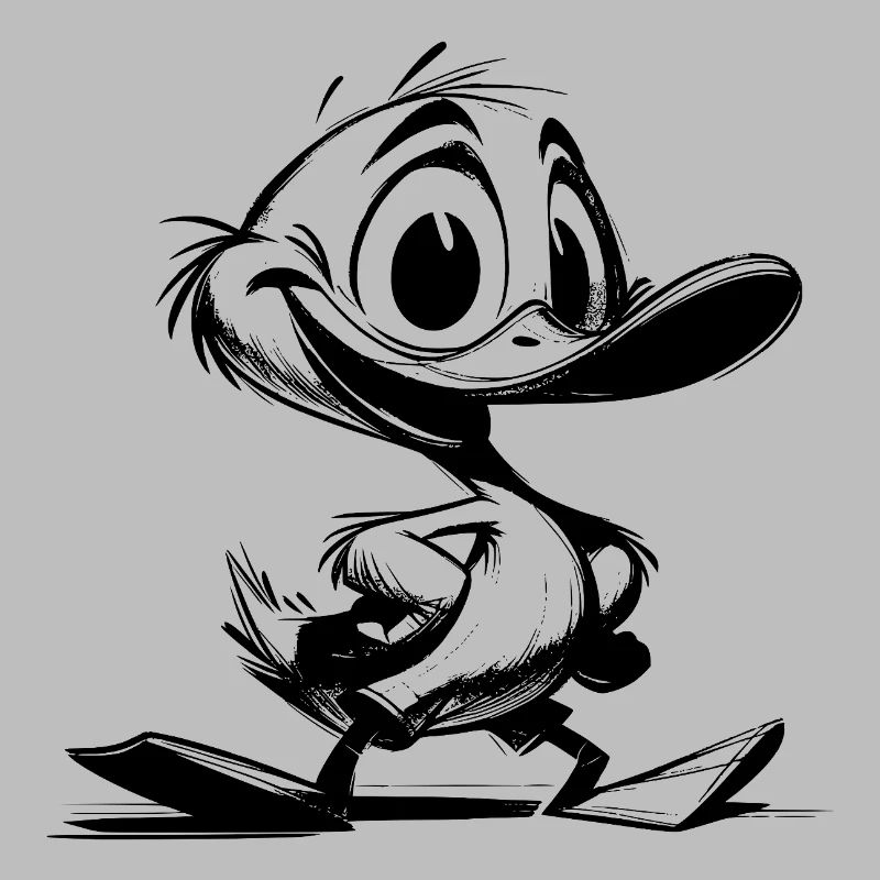 Bébé canard avec dessin de coup de bec géant