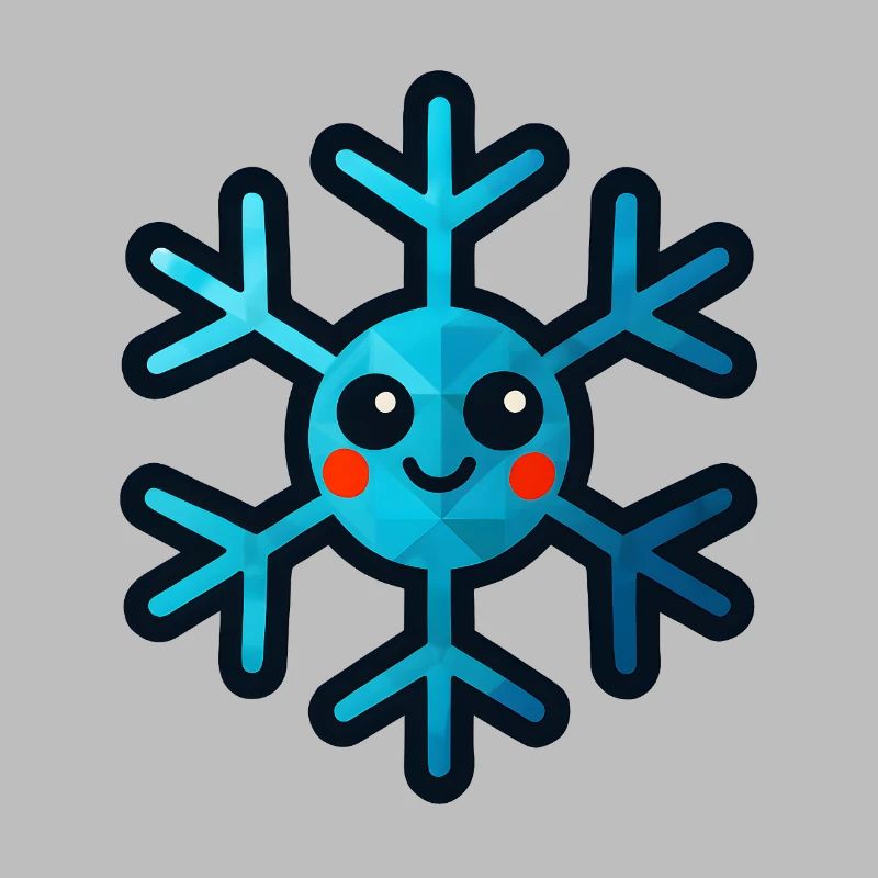 WPAP Polygon Jouet de style Kawaii Flocon de neige