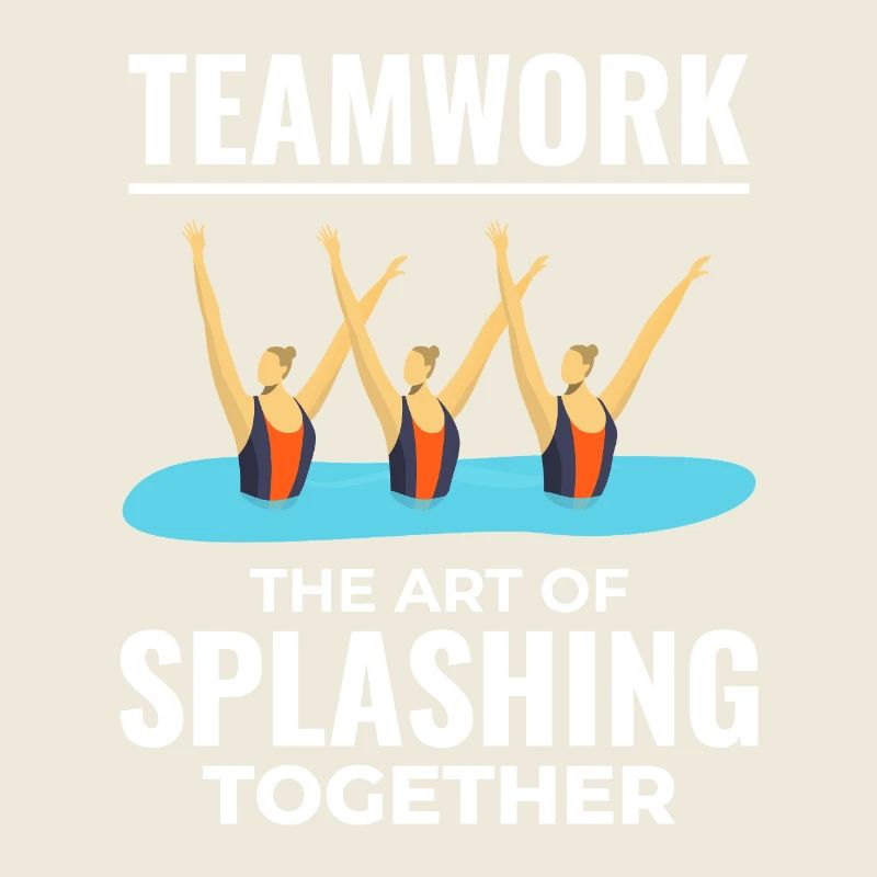 Teamwork Spritzwasser Design Synchronschwimmen