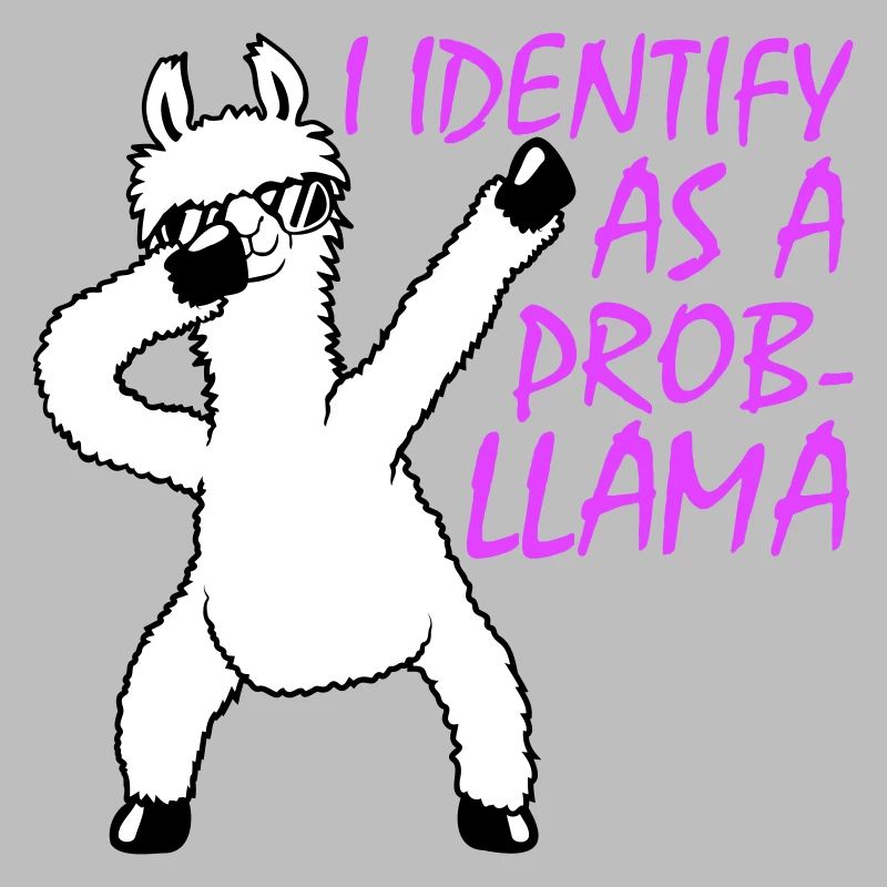 I Identify As A Probllama Cool Lama Problem Spruch