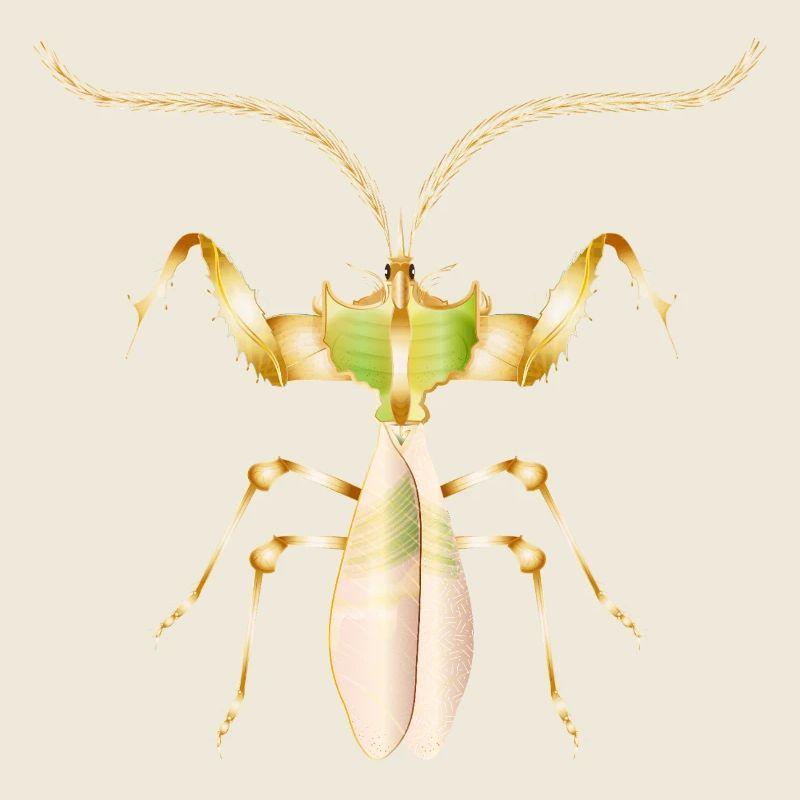 Insecte tropical doré – Fleur du diable exotique