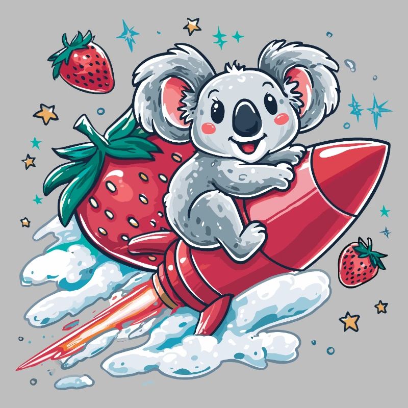 Raketenkoala mit Erdbeeren