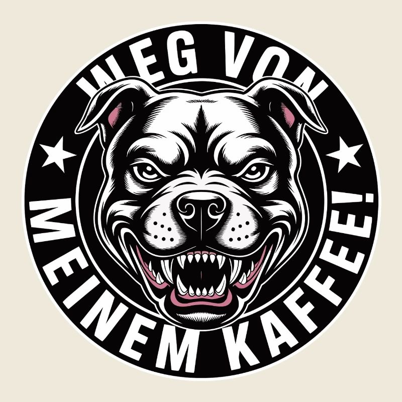 Away from my coffee angry dog
