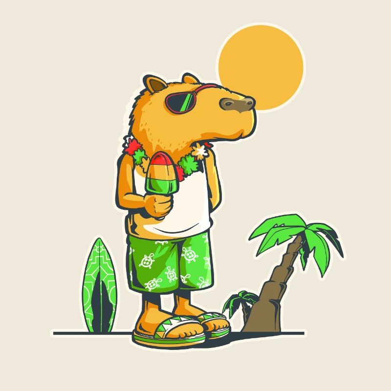 Capybara à la plage