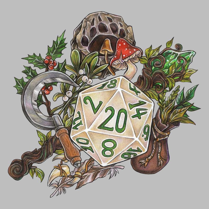 Druide de dés de table D20 pour jeu de rôle