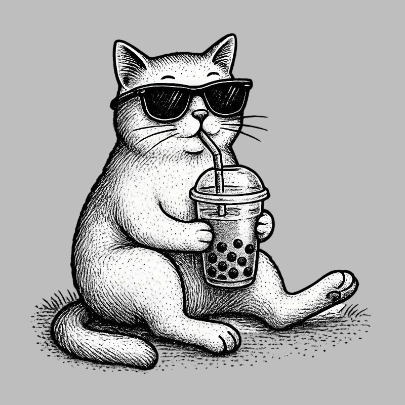 Bubble Tea Katze