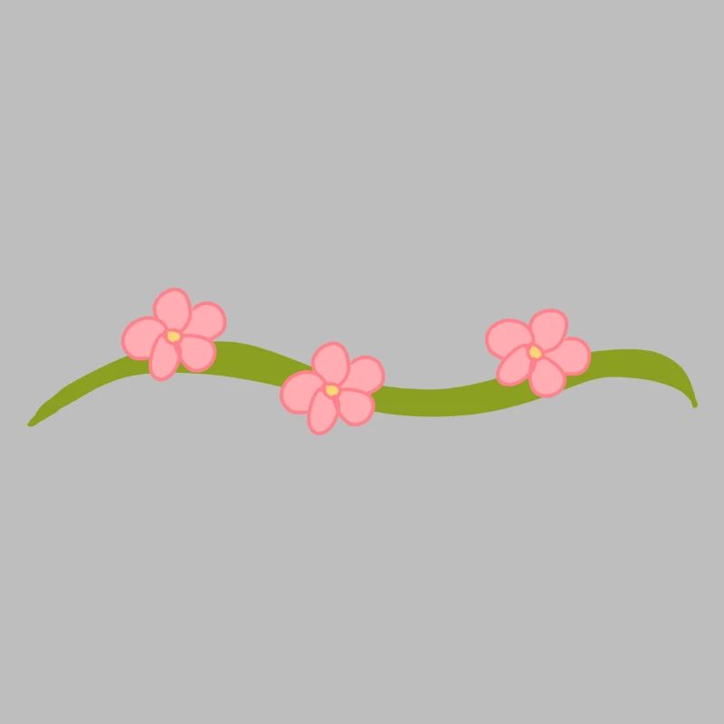 Ligne de fleurs à trois fleurs Branche rose