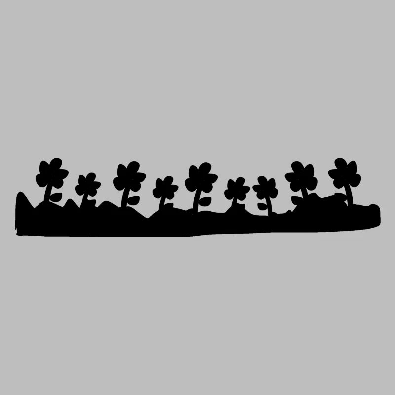 Herbe Ligne Symbole Forme Fleurs Fleur