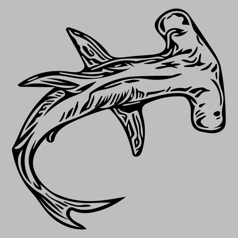 Vintage Retro Hammerhead Shark Vector