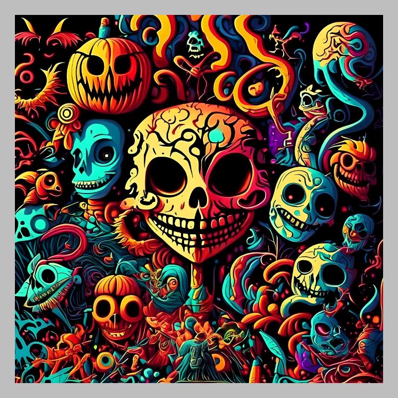 Psychedelic Halloween pattern