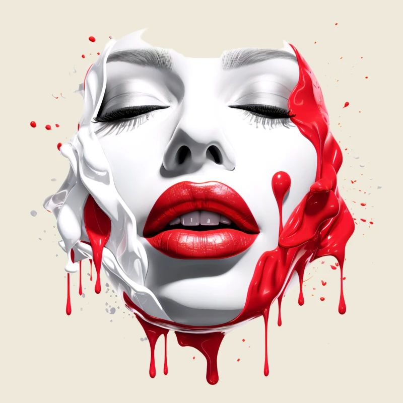 Frauengesicht Rote Lippen