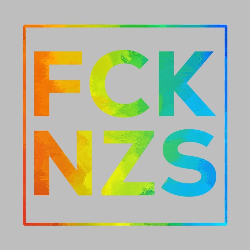 FCK NZS mit Rahmen Regenbogen
