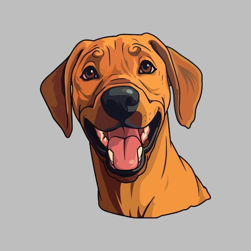 Rhodesian Ridgeback Hunderasse Aquarell Karikatur K