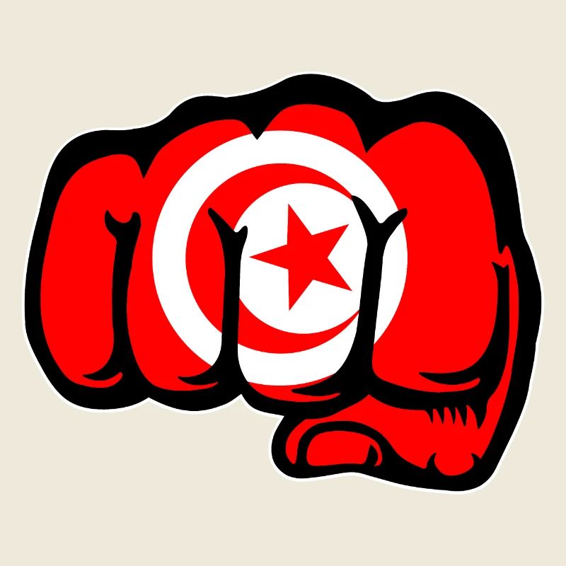 Drapeau de la Tunisie Main Poing