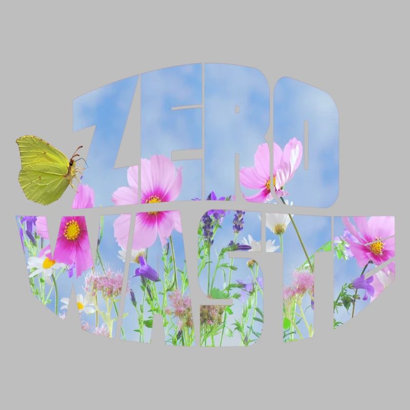 Prairie fleurie zéro déchet avec papillon